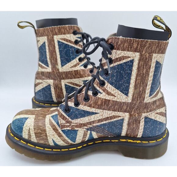 Dr Martens Pascal Virginia Union Jack British Flag Boots US Size 7 UK 5 GREAT - Picture 5 of 16
